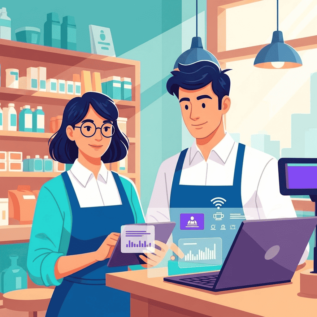 Equipo Koora ayudando a negocios